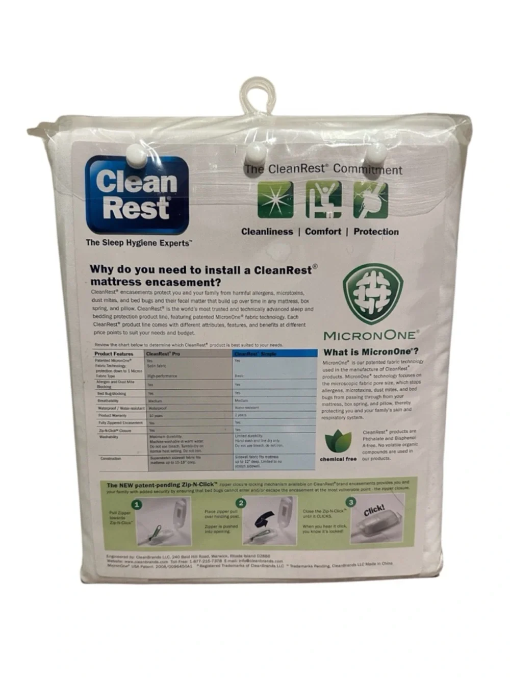 CleanRest Pro Full Sofa Mattress Encasement Bed Bug Allergen Proof White NEW
